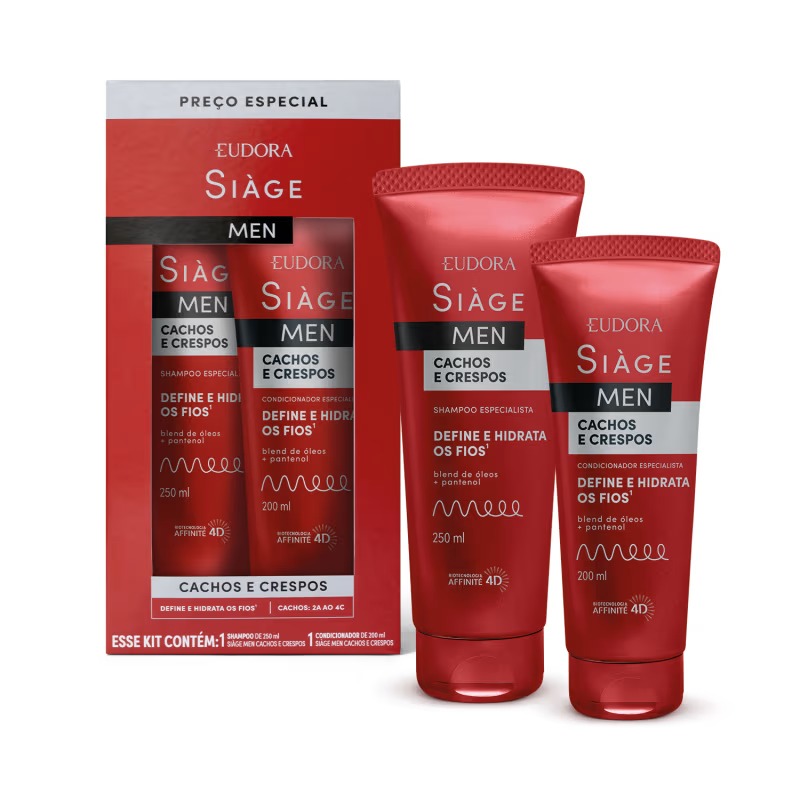 Kit Eudora Siàge Men Cachos e Crespos (2 itens)